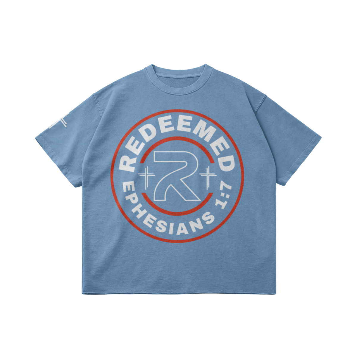 Redeemed Vintage Oversized v2 – Front View | Ink Drop Tees