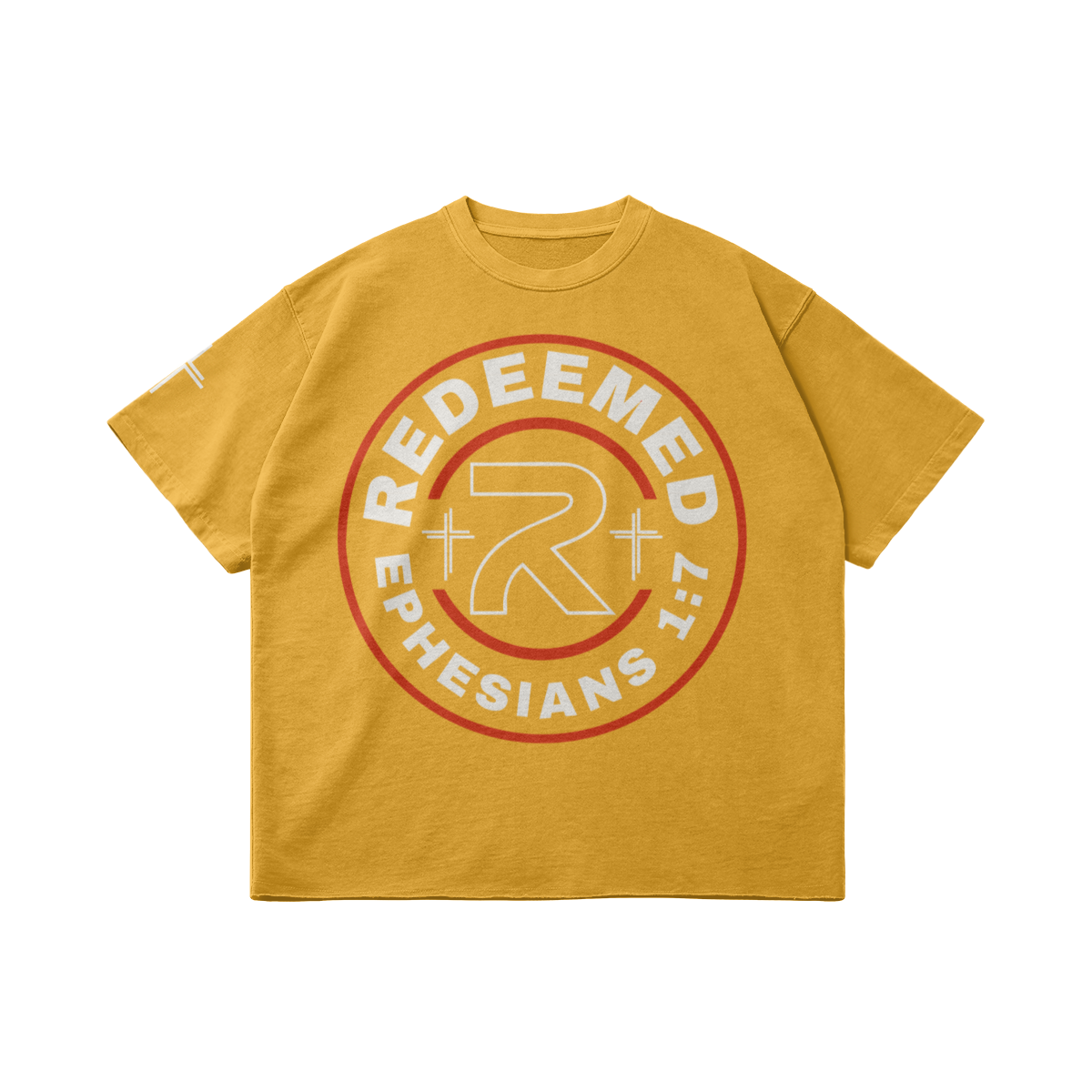 Redeemed Vintage Oversized v2 – Front View | Ink Drop Tees