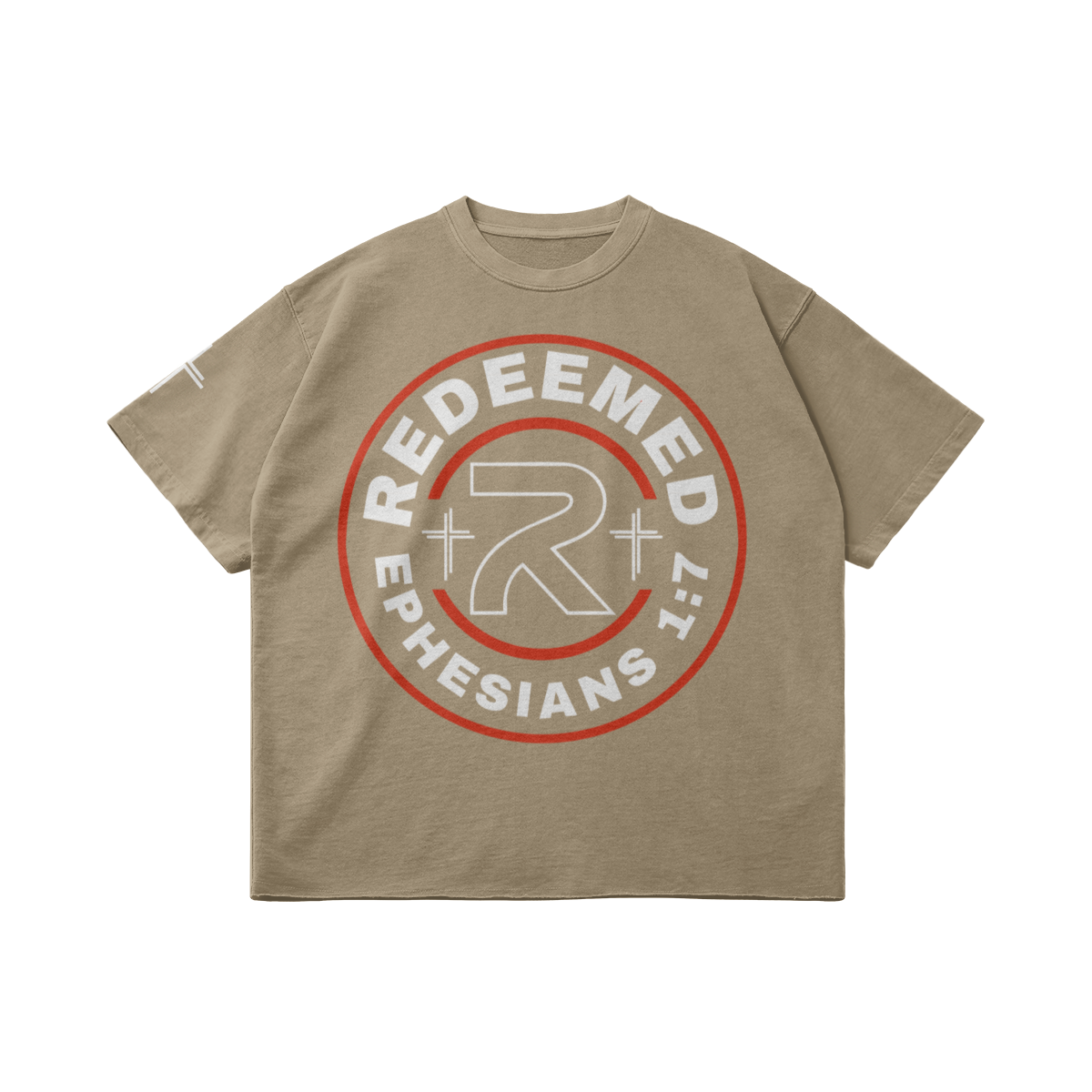 Redeemed Vintage Oversized v2 – Front View | Ink Drop Tees