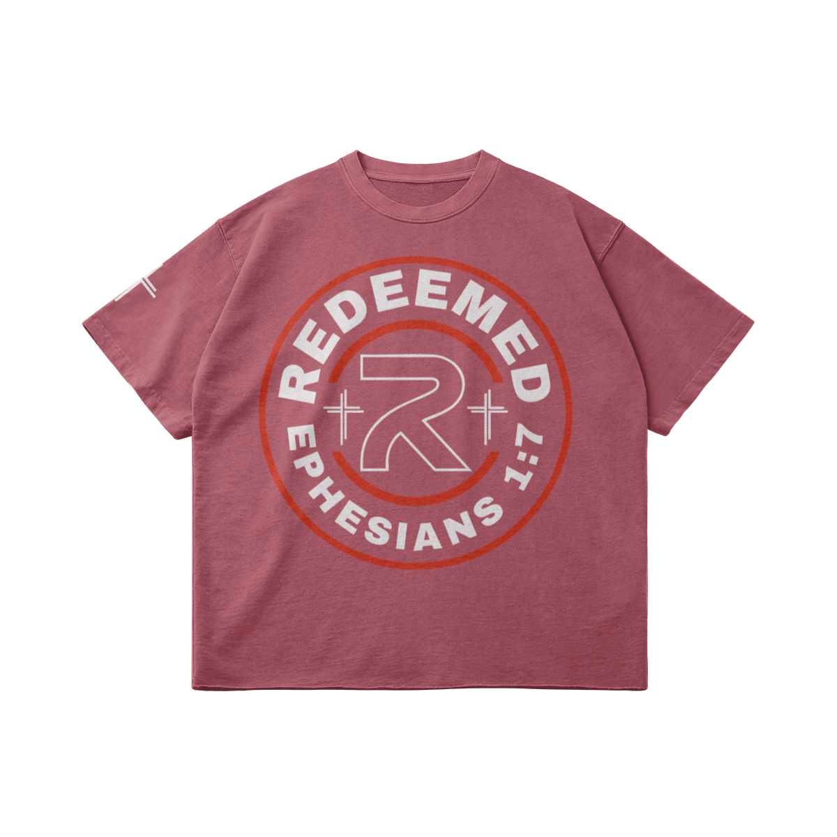 Redeemed Vintage Oversized v2 – Front View | Ink Drop Tees