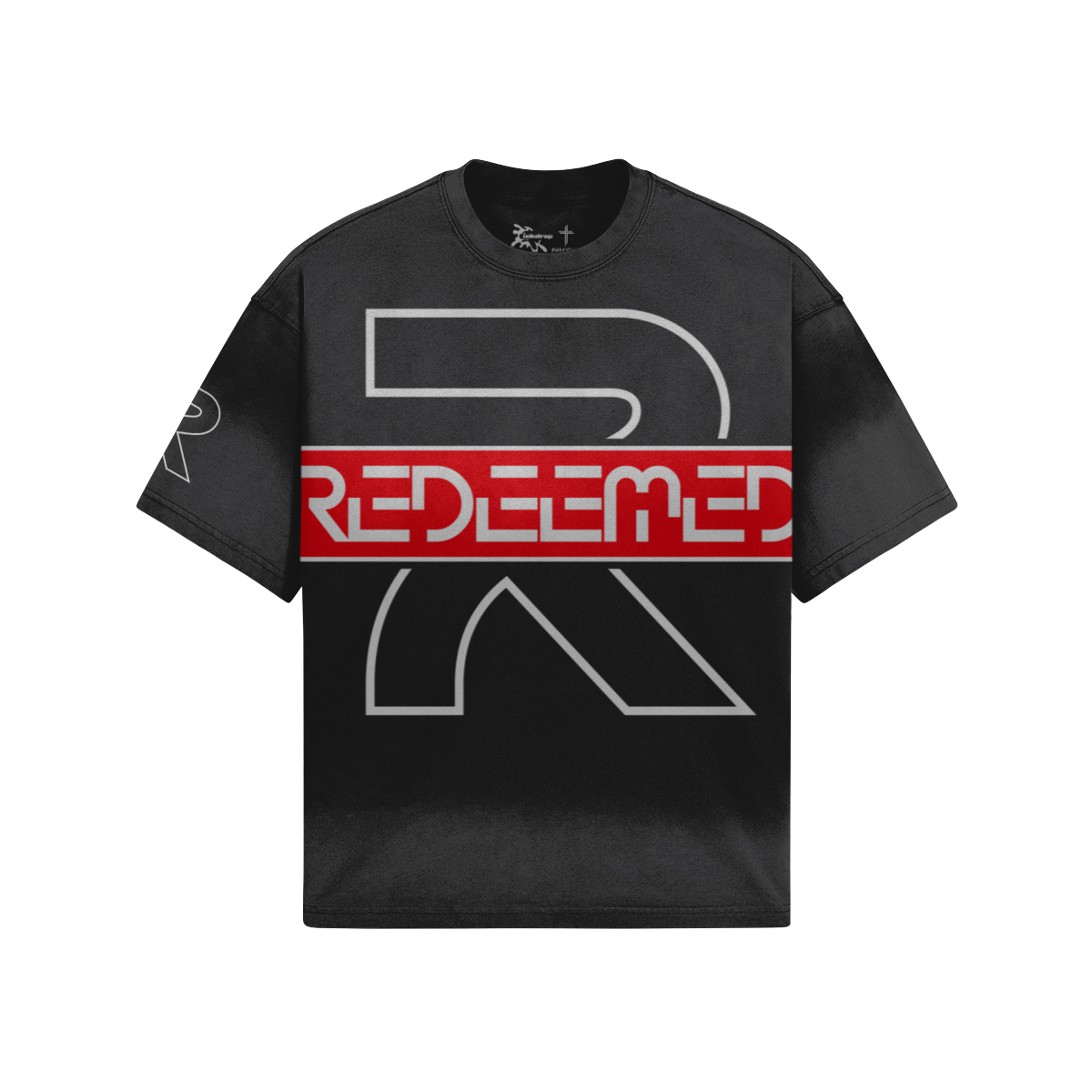 Redeemed Large Print Faded – Product View | Ink Drop Tees