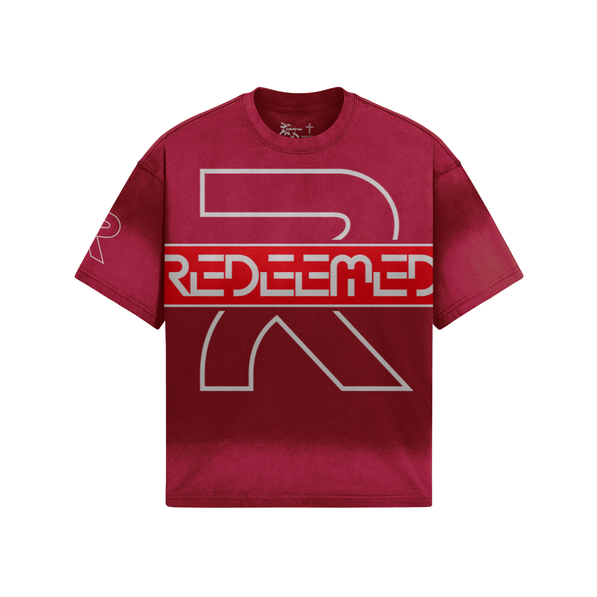 Redeemed Large Print Faded – Product View | Ink Drop Tees