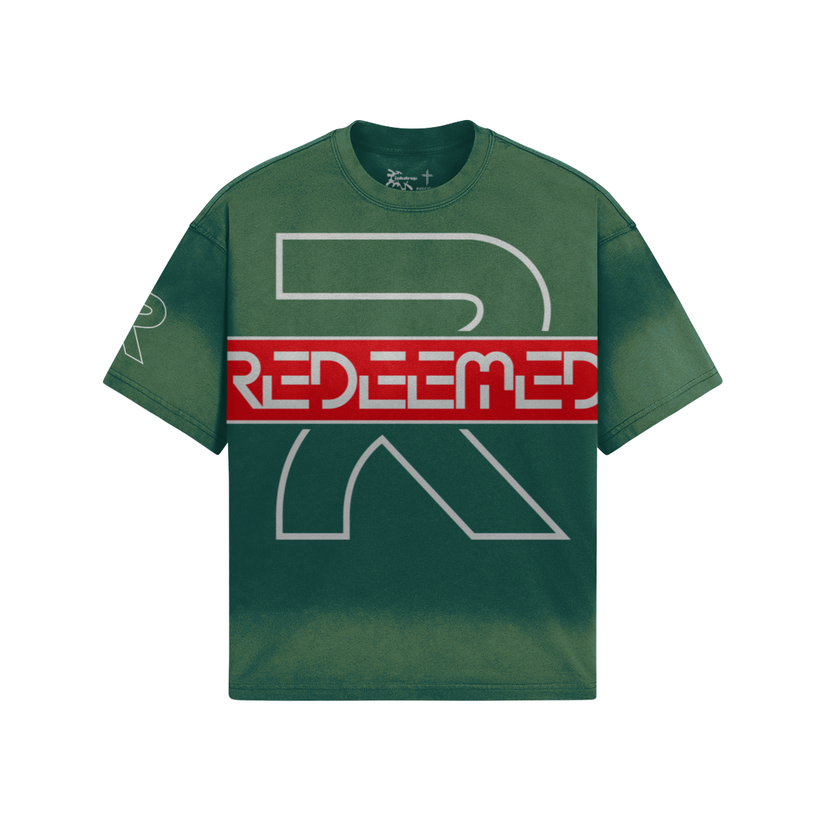 Redeemed Large Print Faded – Product View | Ink Drop Tees