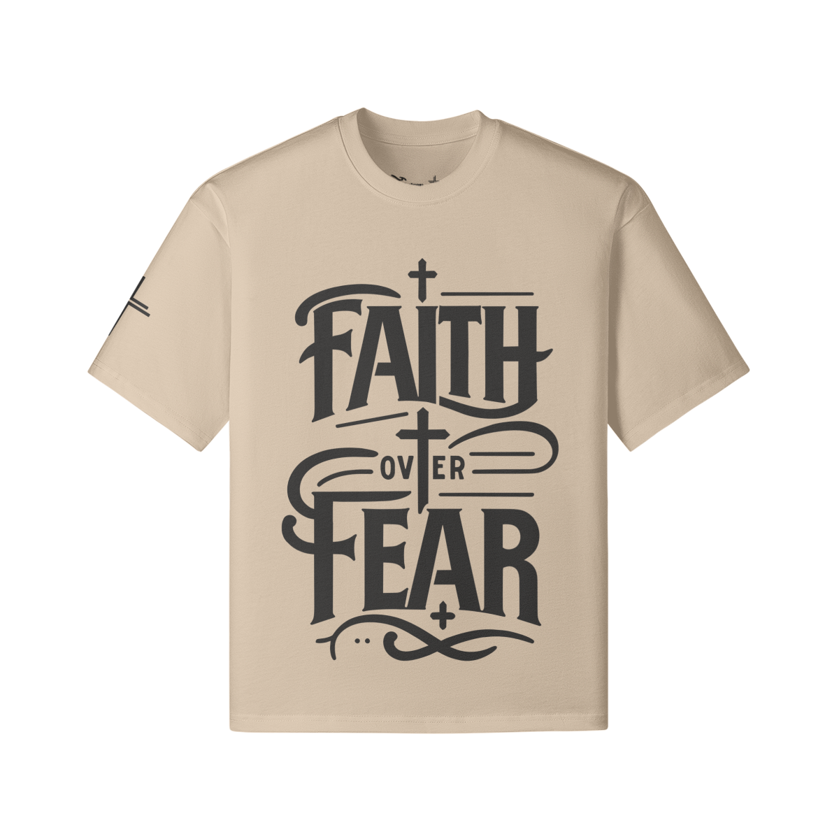 Faith Over Fear Tee – Front View | Ink Drop Tees