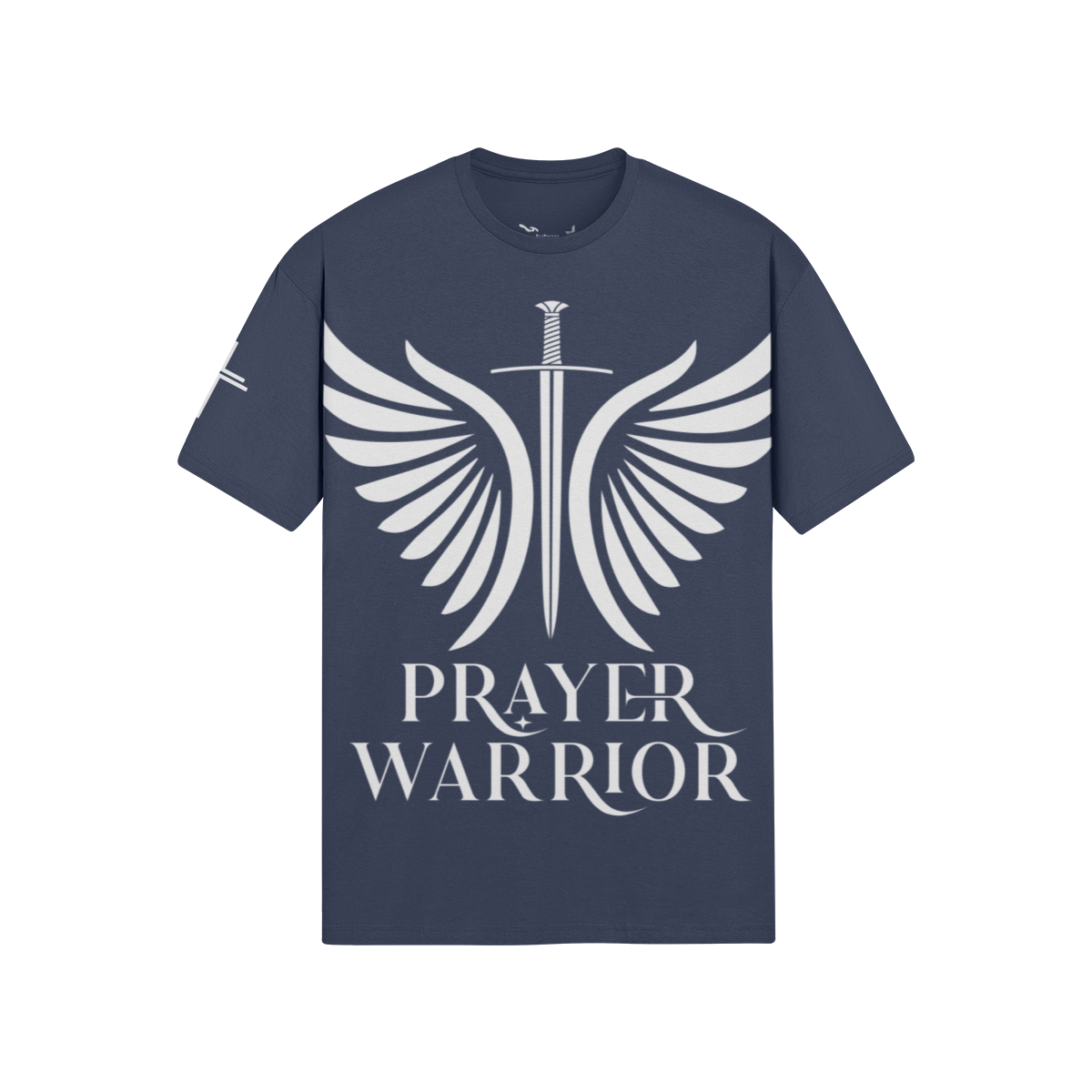 Prayer Warrior — White Ink – Front View | Ink Drop Tees