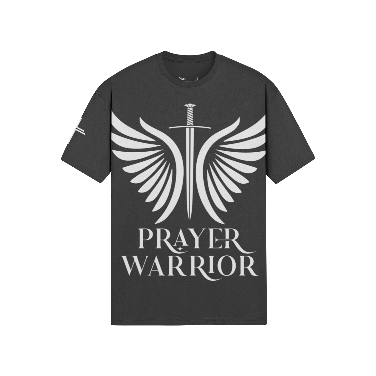 Prayer Warrior — White Ink – Front View | Ink Drop Tees