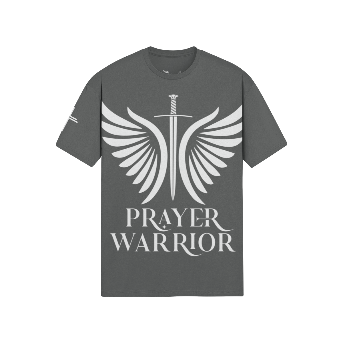 Prayer Warrior — White Ink – Front View | Ink Drop Tees
