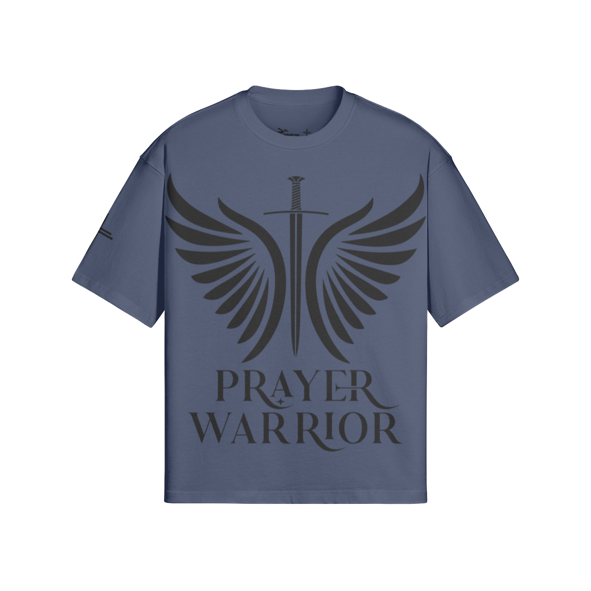 Prayer Warrior Black – Front View | Ink Drop Tees