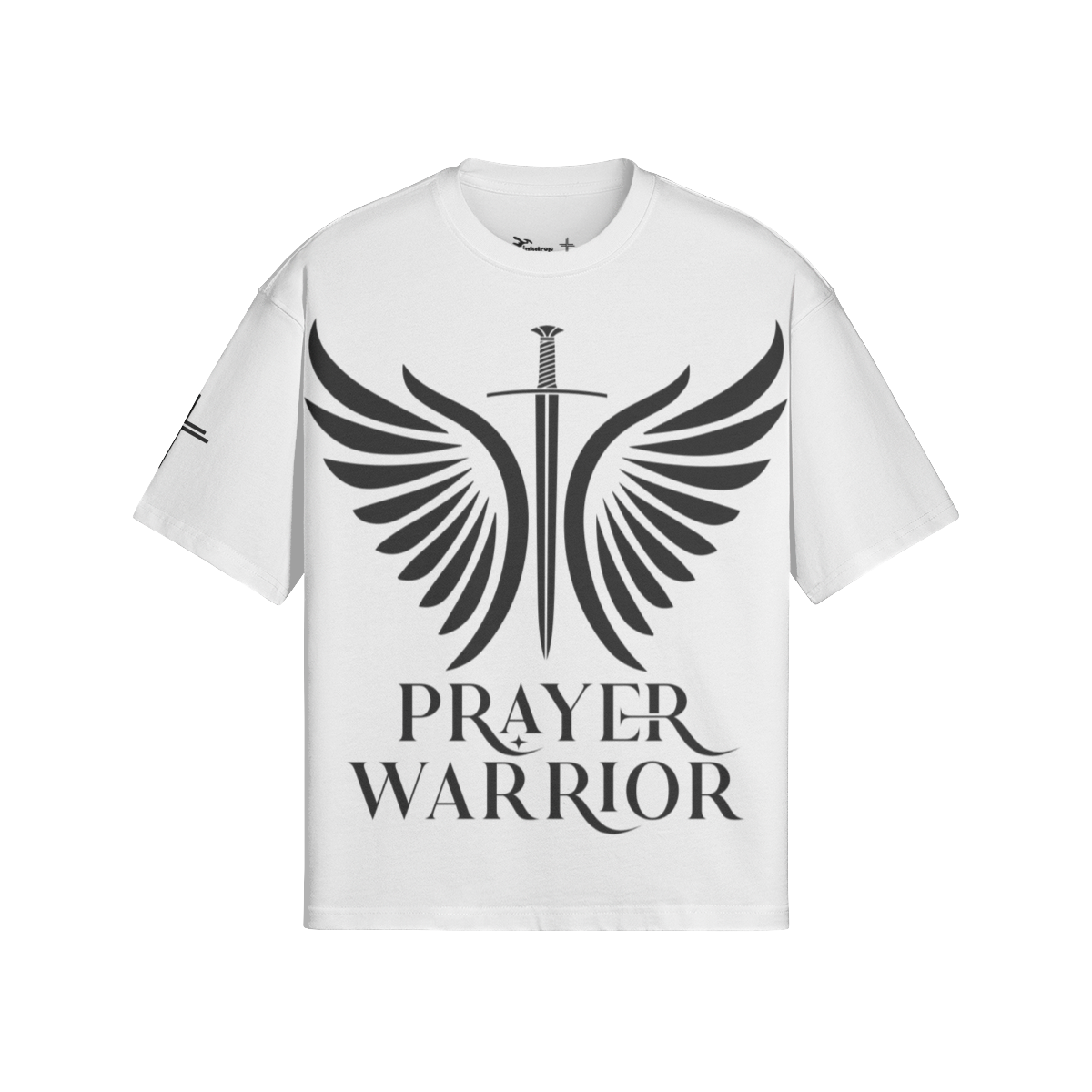 Prayer Warrior Black – Front View | Ink Drop Tees