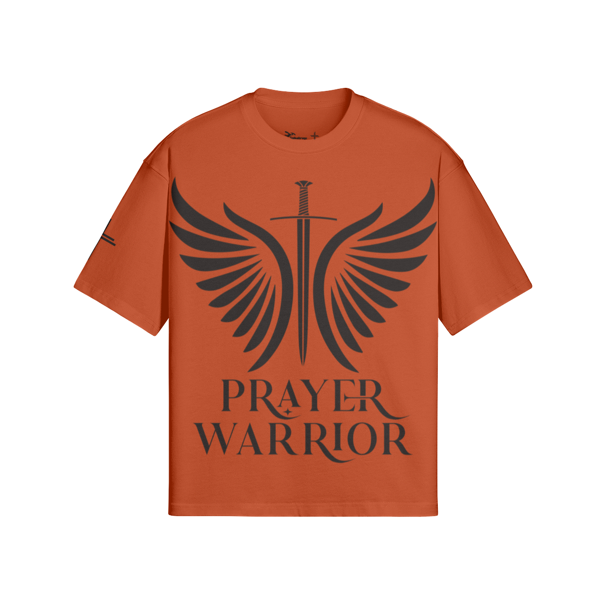Prayer Warrior Black – Front View | Ink Drop Tees