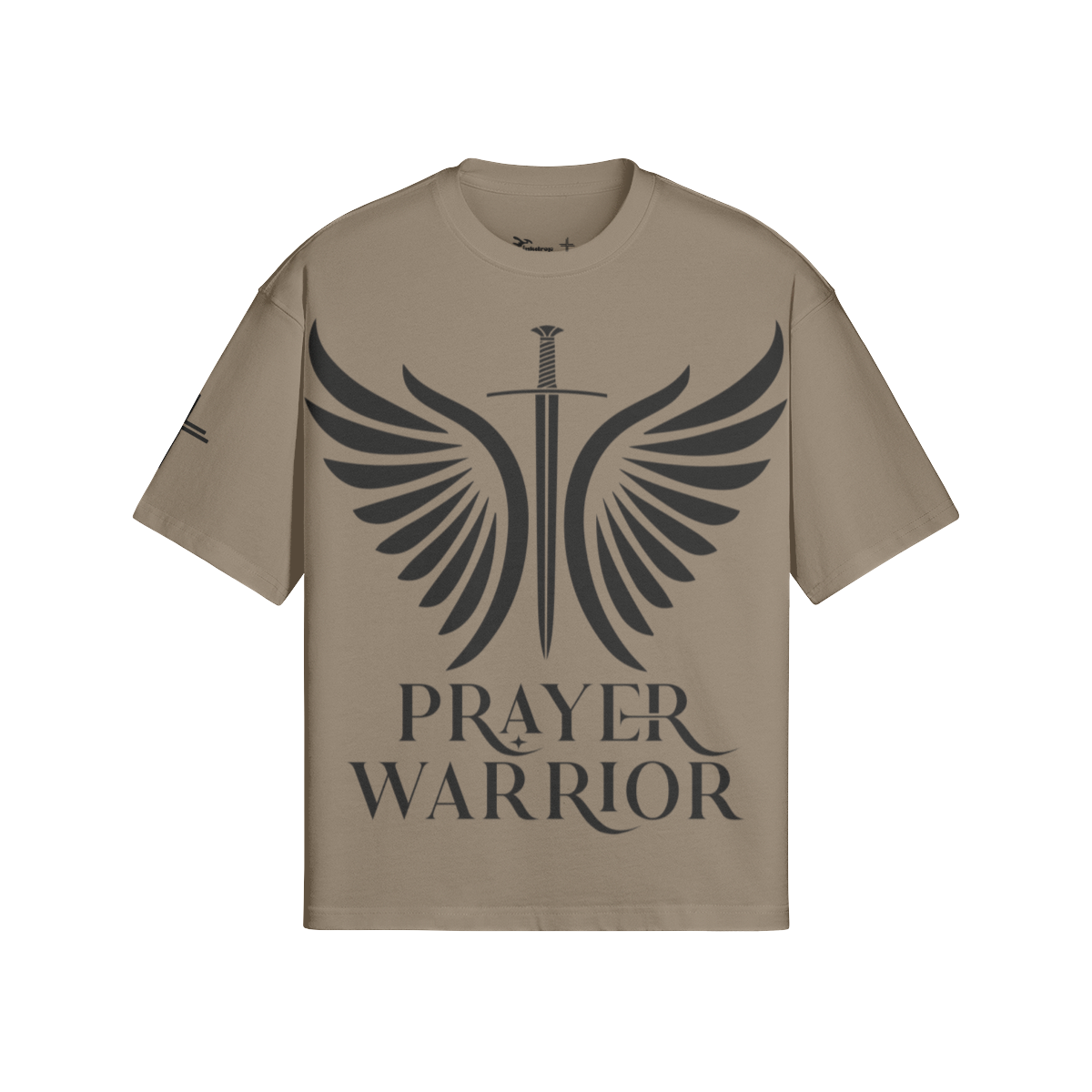 Prayer Warrior Black – Front View | Ink Drop Tees