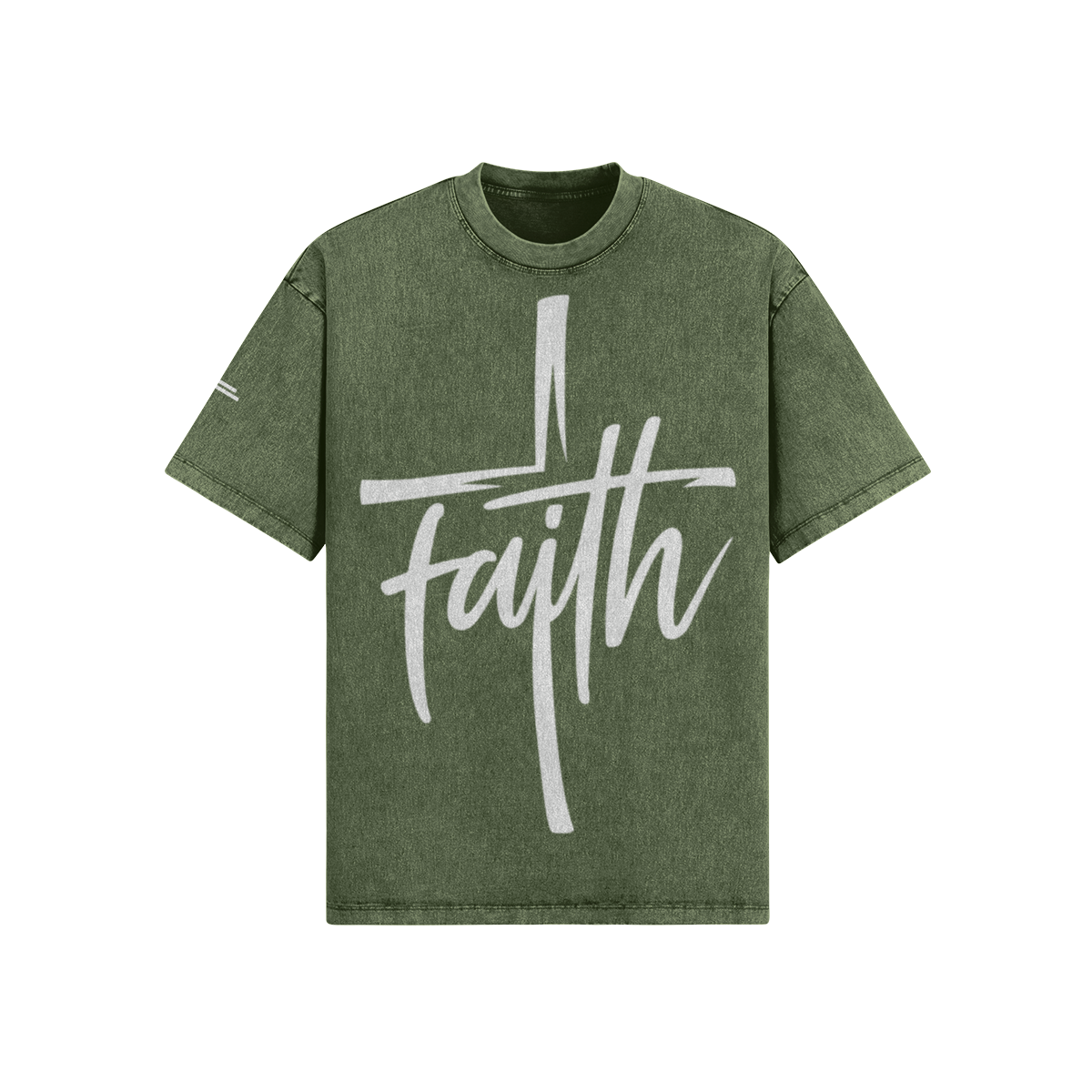 Faith Cross Boxy Tee – Front View | Ink Drop Tees