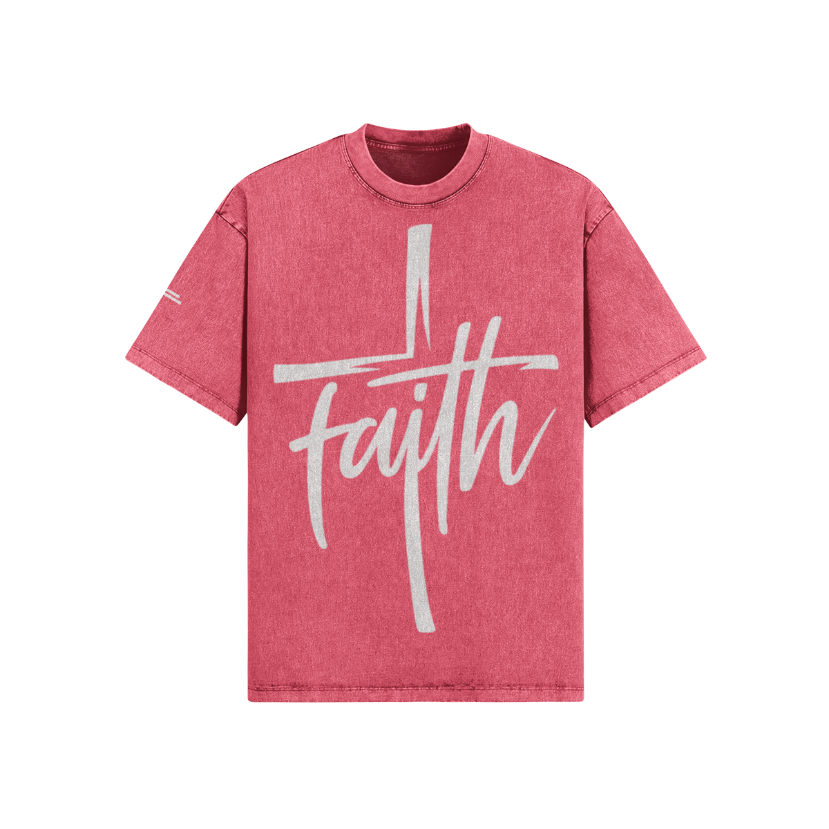 Faith Cross Boxy Tee – Front View | Ink Drop Tees