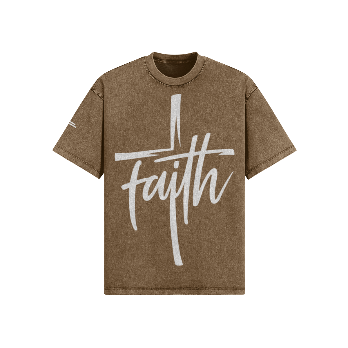 Faith Cross Boxy Tee – Front View | Ink Drop Tees