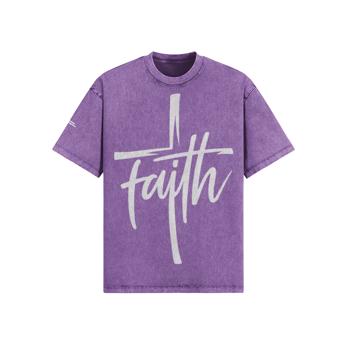 Faith Cross Boxy Tee – Front View | Ink Drop Tees