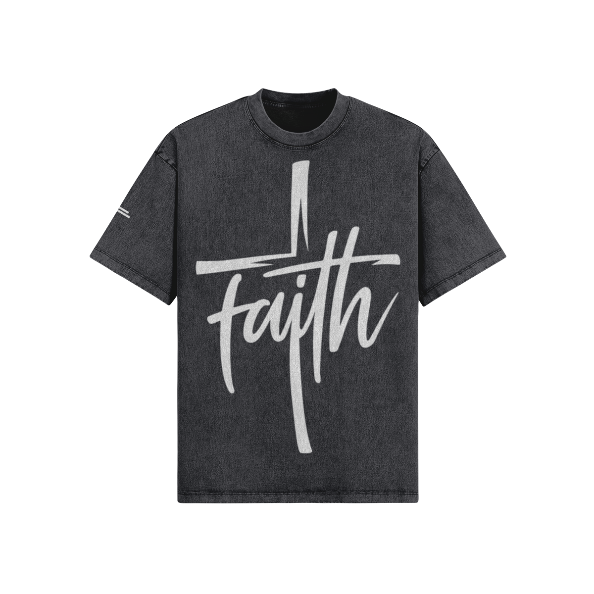 Faith Cross Boxy Tee – Front View | Ink Drop Tees