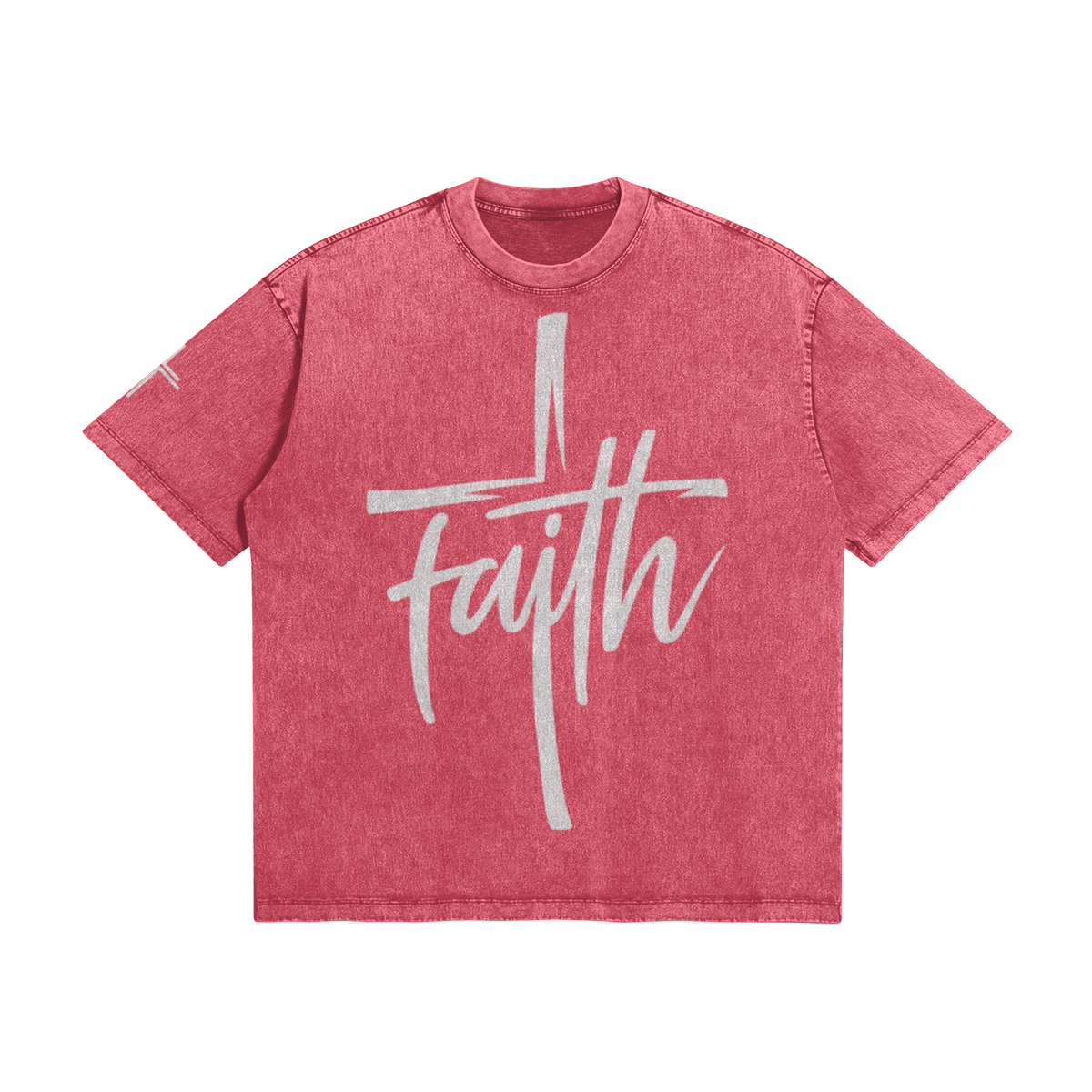 Faith Cross Boxy Tee – Front View | Ink Drop Tees