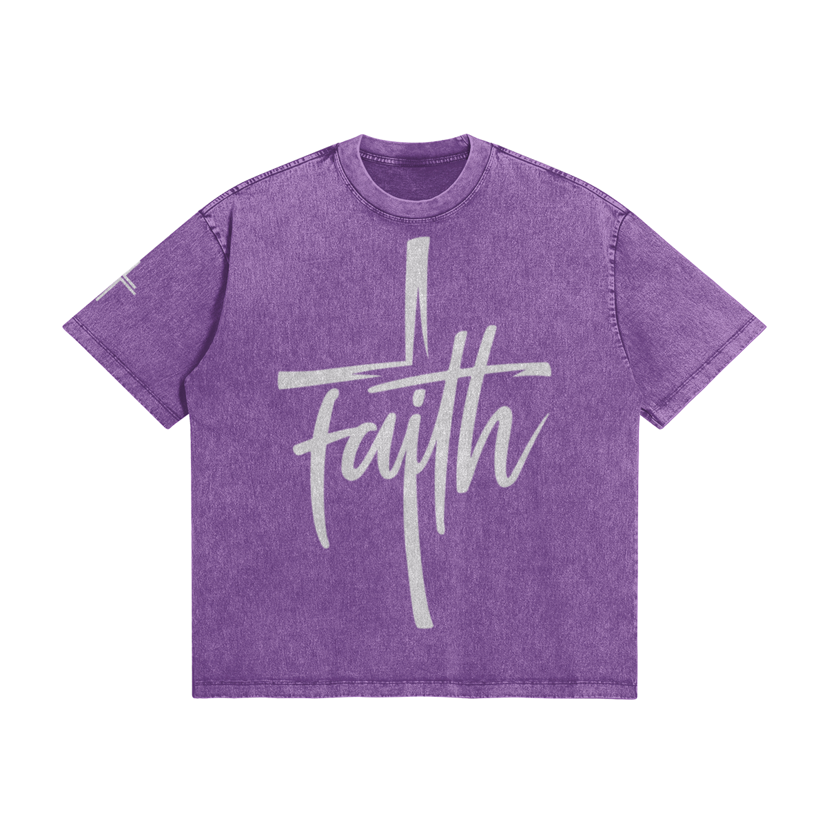 Faith Cross Boxy Tee – Front View | Ink Drop Tees