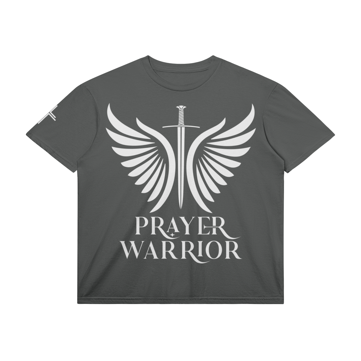 Prayer Warrior — White Ink – Front View | Ink Drop Tees