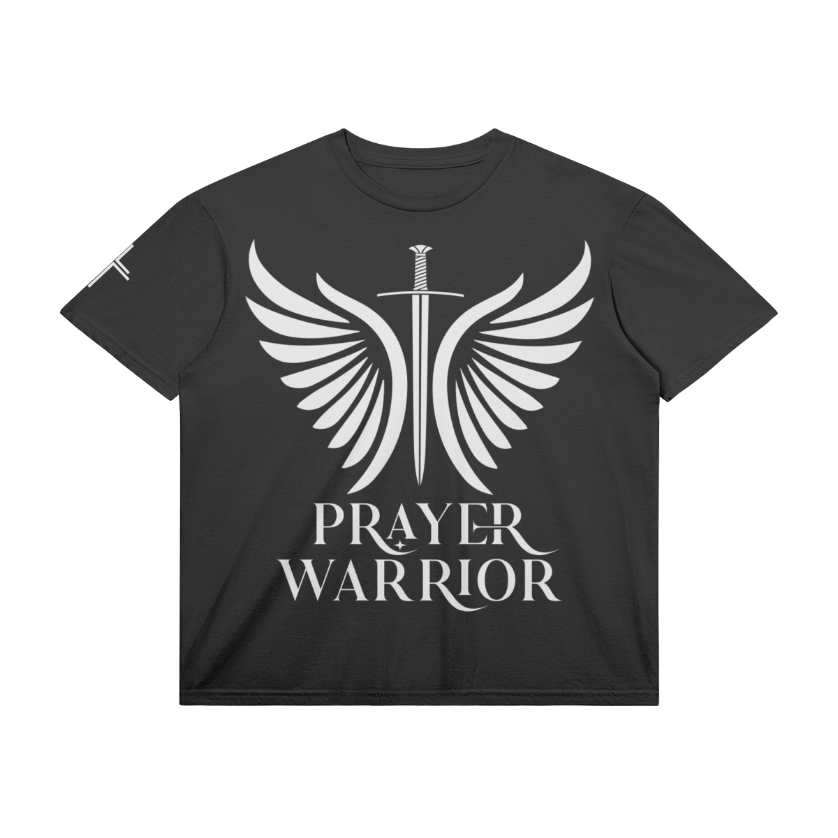 Prayer Warrior — White Ink – Front View | Ink Drop Tees