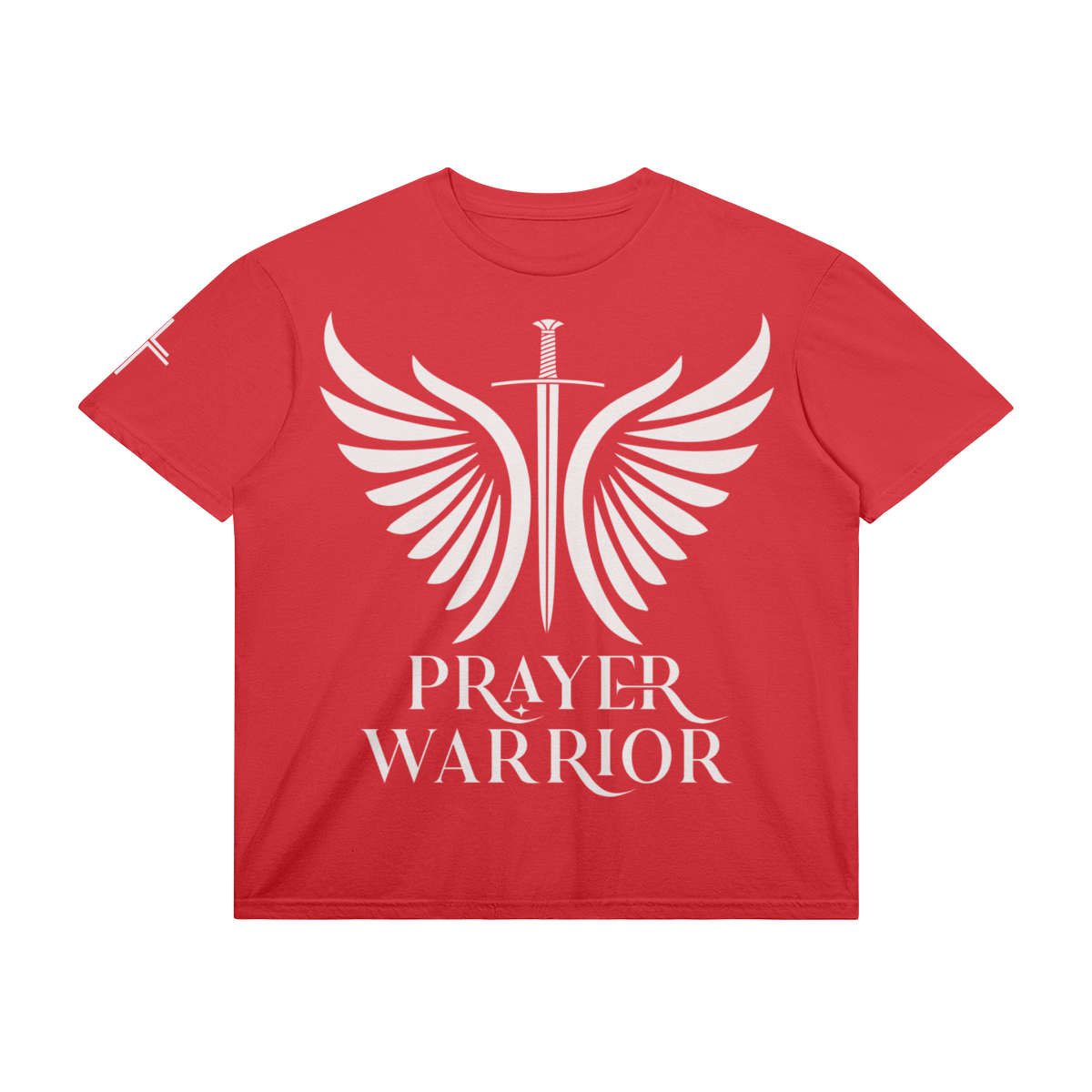 Prayer Warrior — White Ink – Front View | Ink Drop Tees