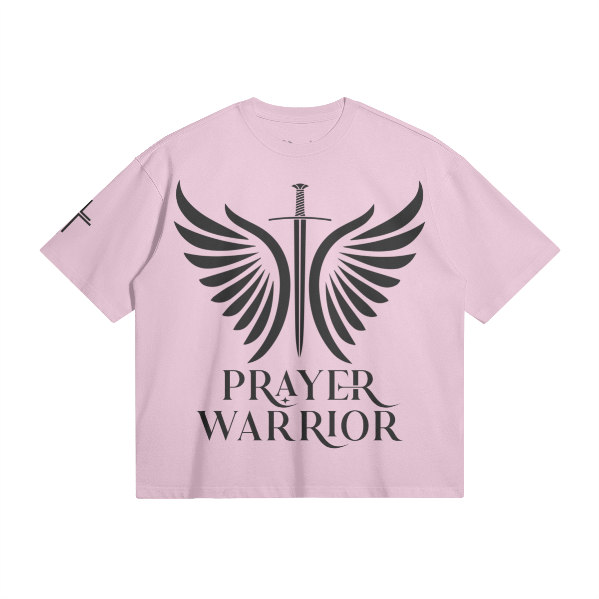 Prayer Warrior Black – Front View | Ink Drop Tees