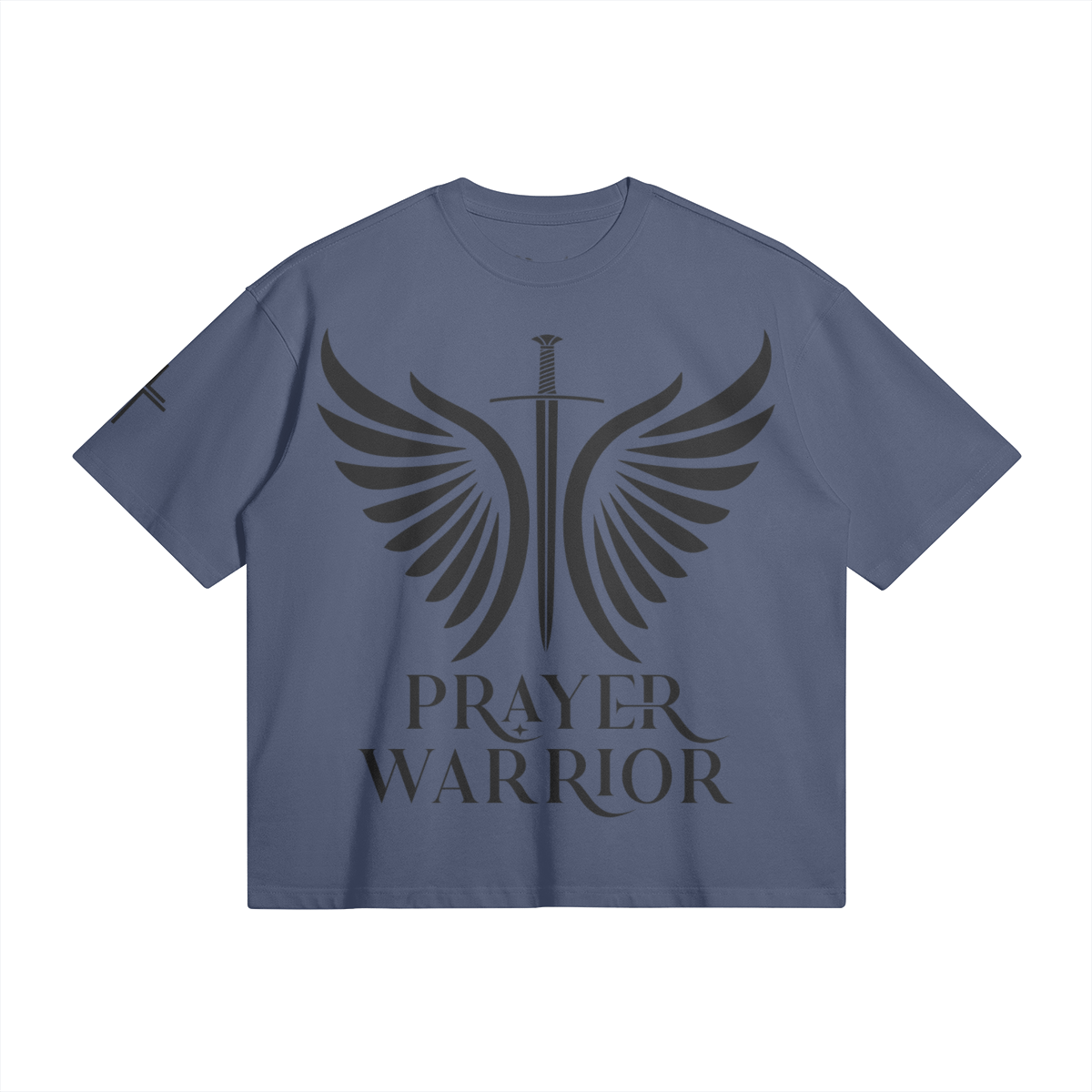 Prayer Warrior Black – Front View | Ink Drop Tees