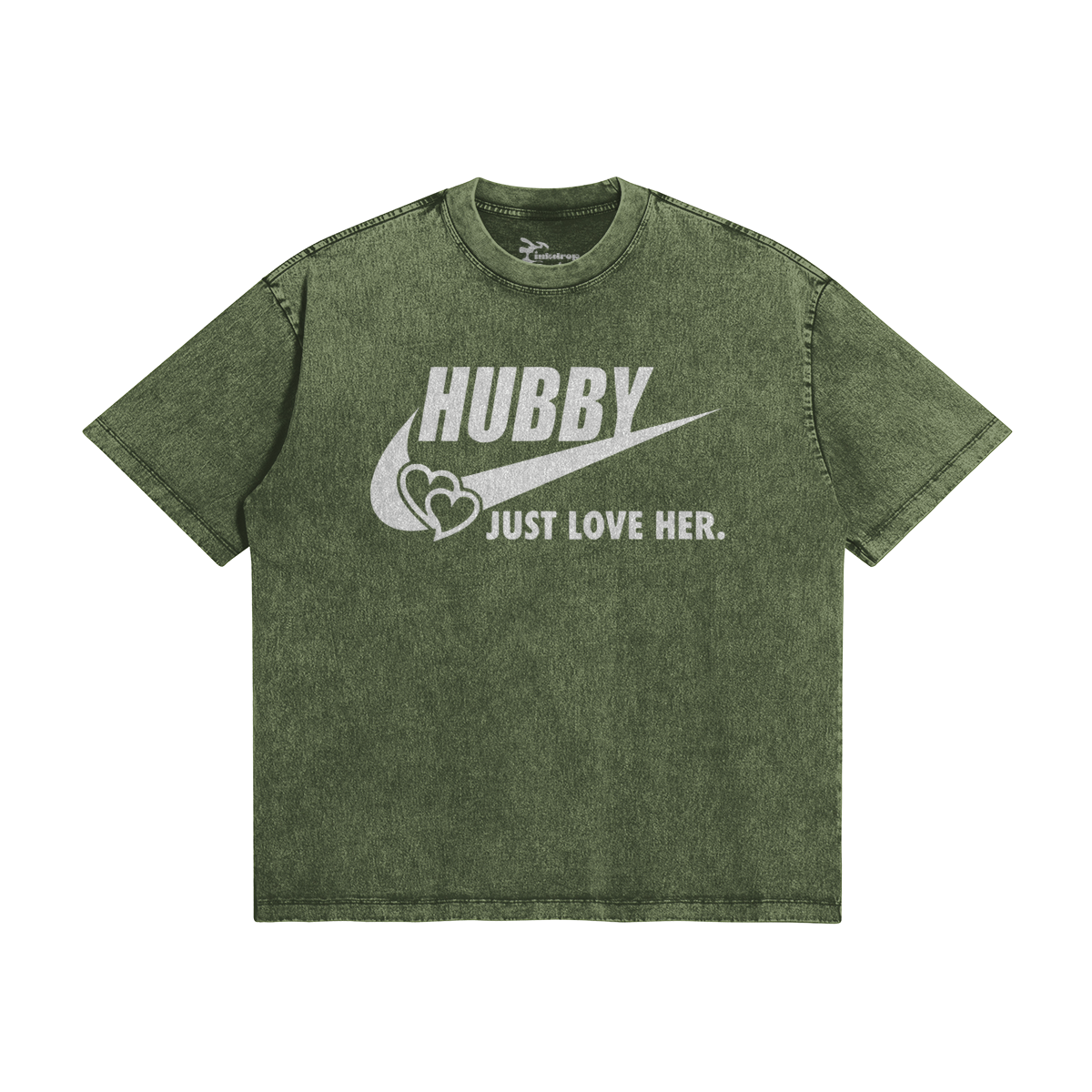 Hubby Just Love Her Oversized – Front View | Ink Drop Tees
