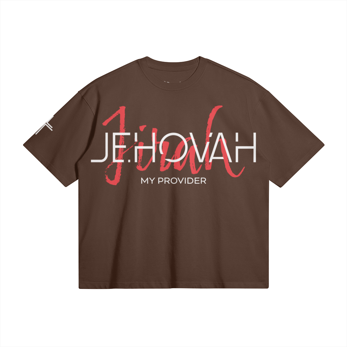 Jehovah Large Print Box Tee – Front View | Ink Drop Tees