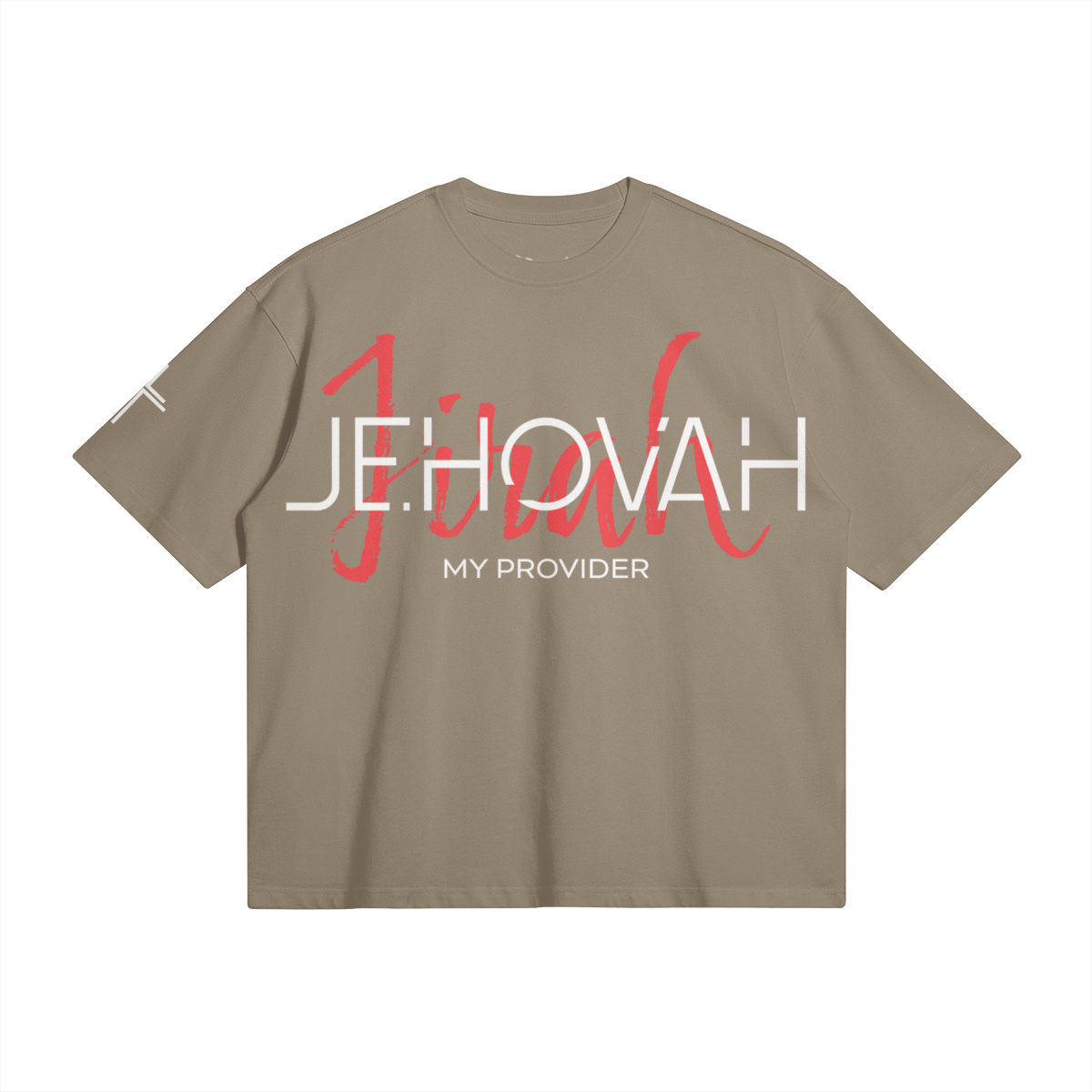 Jehovah Large Print Box Tee – Front View | Ink Drop Tees