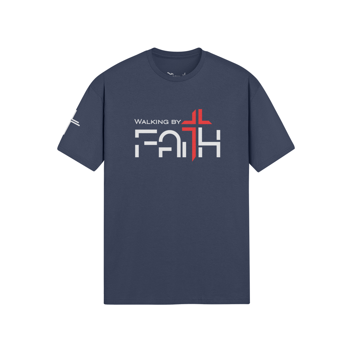 Walking by Faith Tee – Front View | Ink Drop Tees