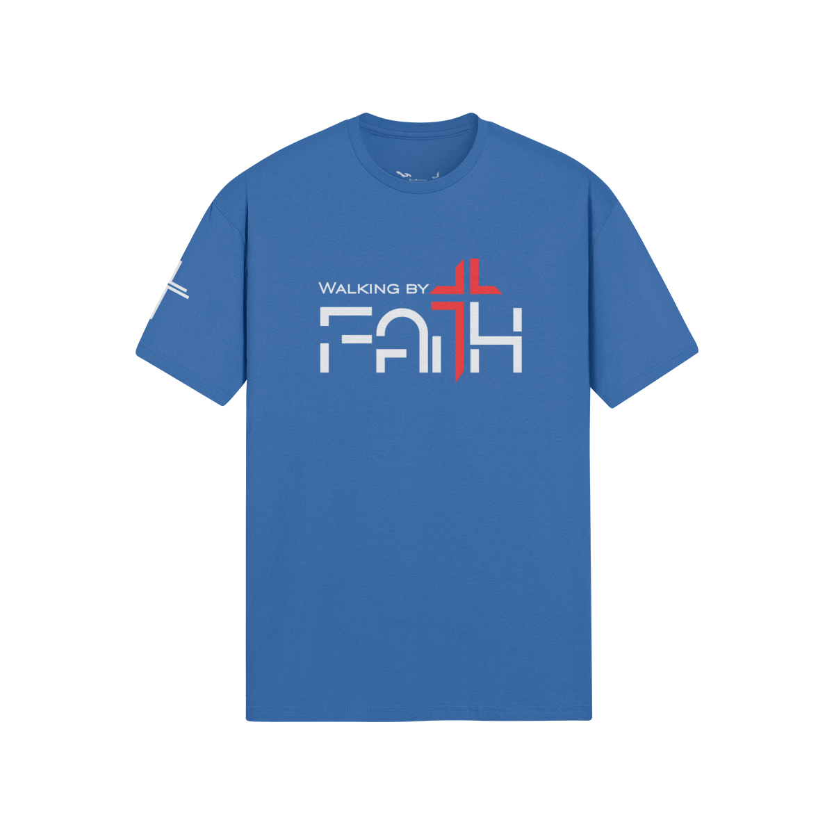 Walking by Faith Tee – Front View | Ink Drop Tees