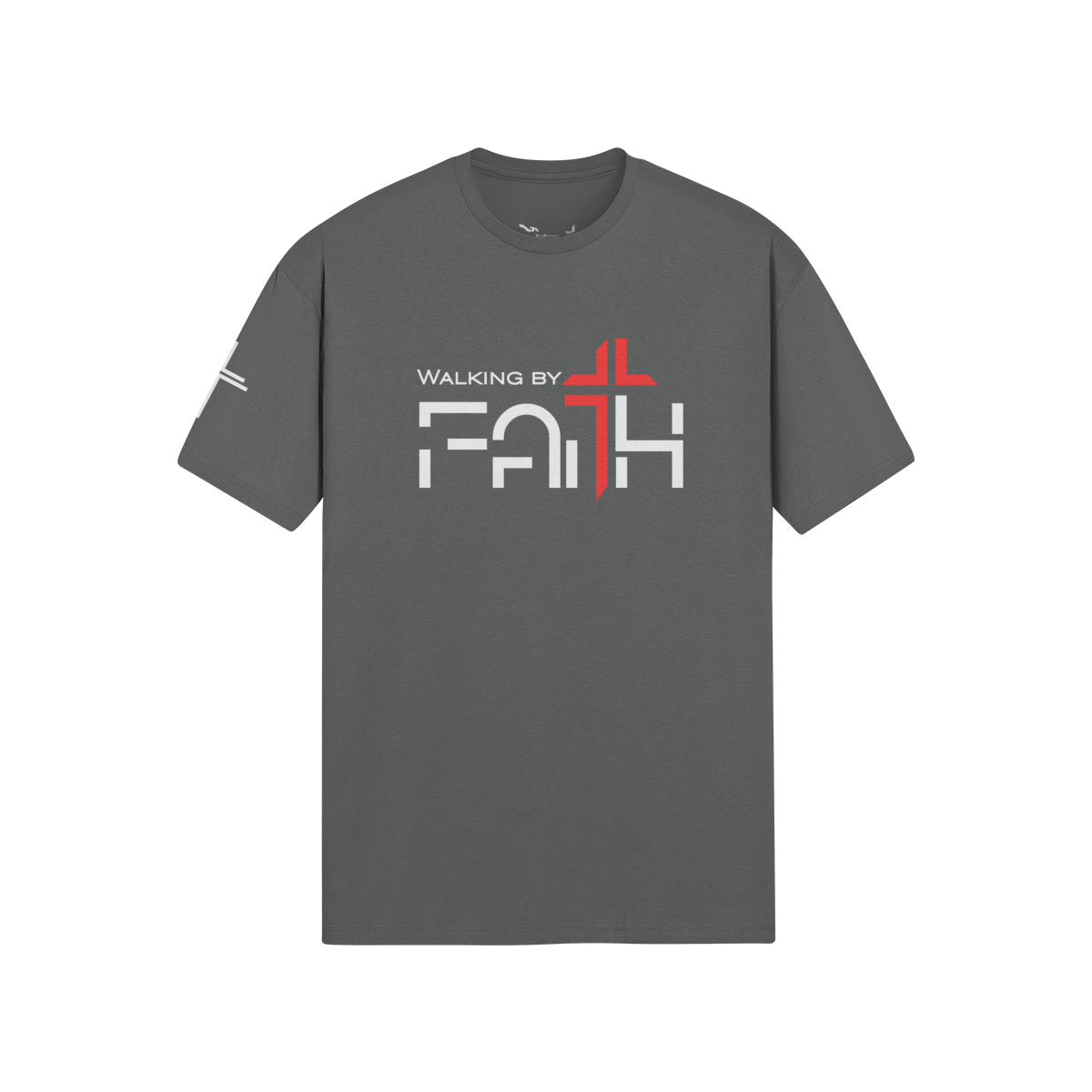 Walking by Faith Tee – Front View | Ink Drop Tees